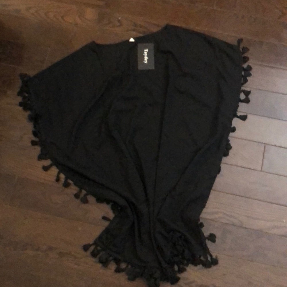 SALE! Black tassel coverup/ loose summer top